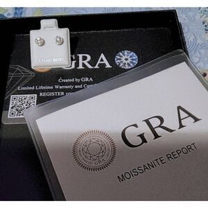 CERTIFIED .20 Carat Genuine Moissanite Round Cut Halo Design Stud Earrings